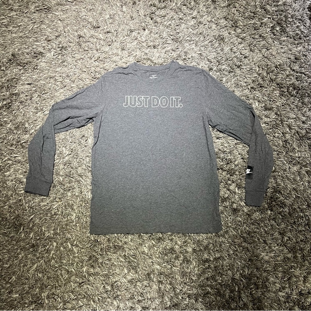 Gray Nike “Just Do It” Long Sleeve Shirt